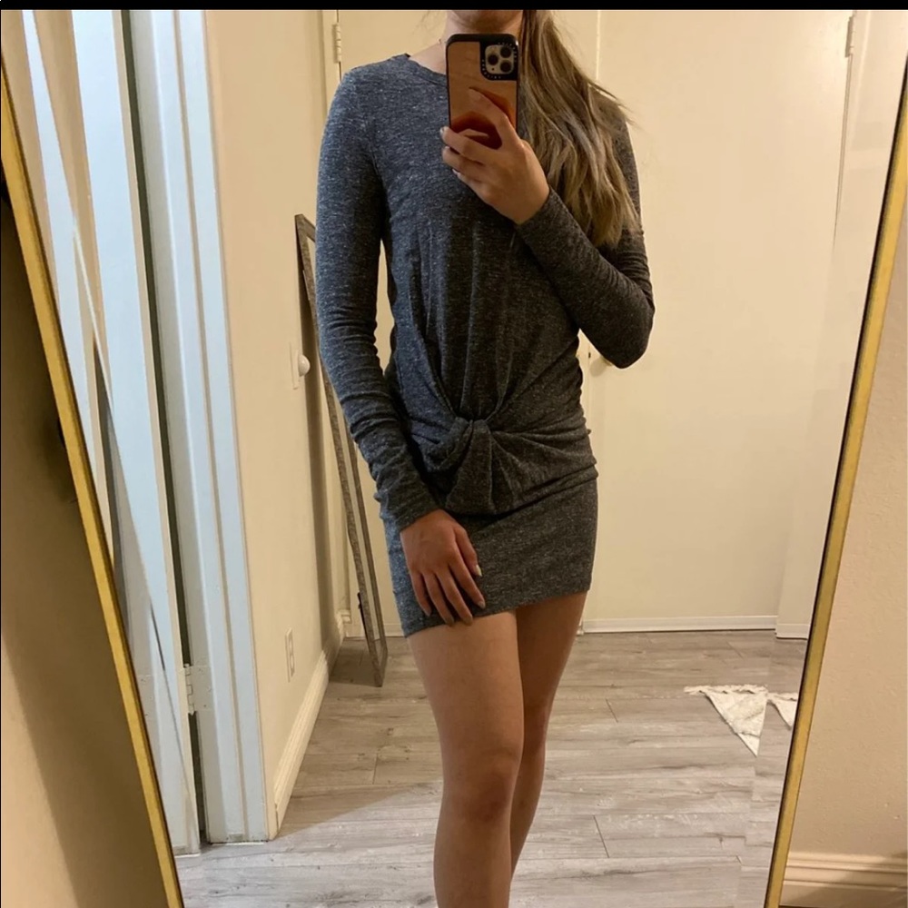 Topshop grey knot dress